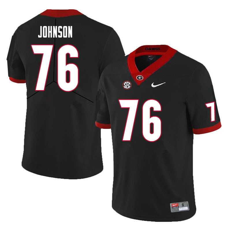 Georgia Bulldogs #76 Miles Johnson College Football Jerseys Sale-Black